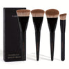 4-Pack Makeup Brush Set - Foundation, Concealer and Blush Brushes with Travel Case, Soft Nylon Bristles, Round and Angled for Beginners and Travel