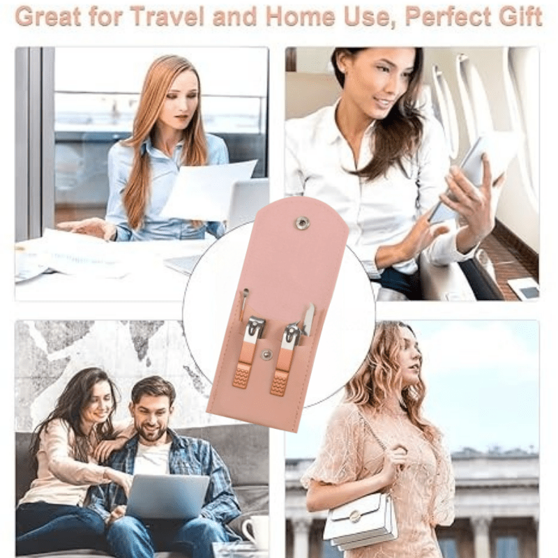 Professional Manicure & Pedicure Set — Stainless Steel Nail Clippers, Cuticle Tools, Ear Scoops & Foot Care Kit with Portable Storage Case — Home Spa Gift for Women