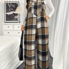 Plus Size Plaid Off-Shoulder Jumpsuit — Wide-Leg Overalls with Pockets, Sleeveless Work-to-Casual Outfit