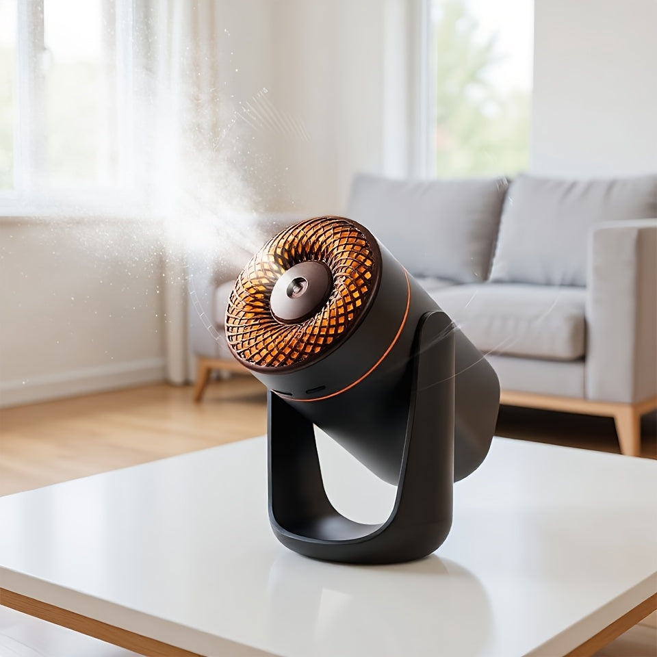 Portable Ultrasonic Humidifier with 180° Rotating Base, 7-Color LED & Essential Oil Diffuser, Silent High-Mist Air Humidifier for Home Office Dorm