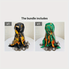 Classic Chain Print Satin Square Scarf 35.4in (90cm) Imitation Silk Sunscreen Shawl Hijab Beach Wrap for Spring Summer