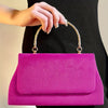 Red Evening Clutch with Top Handle - Elegant Wedding and Party Handbag