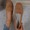 Breathable Slip-On Flat Shoes for Women, Comfortable Round Toe, Slip-Resistant PU Sole (Large Sizes)