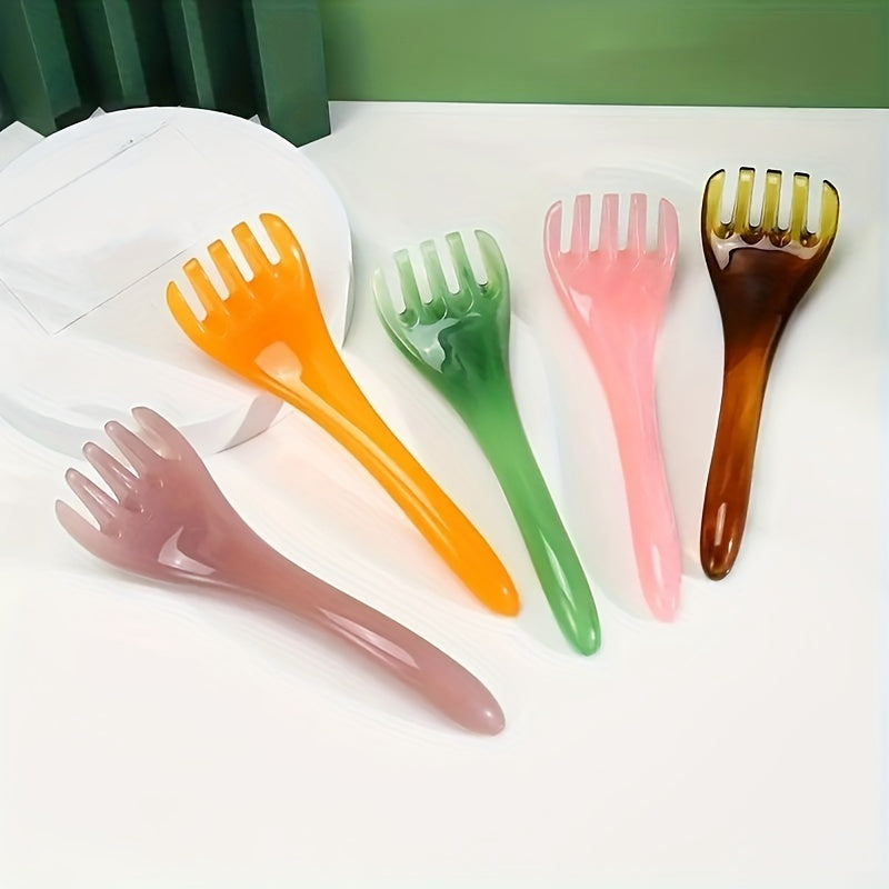 Five-Claw Resin Head Massage Comb - Wide-Tooth Scalp & Neck Scraping Tool, Nose Scraper, Mother's Day Gift