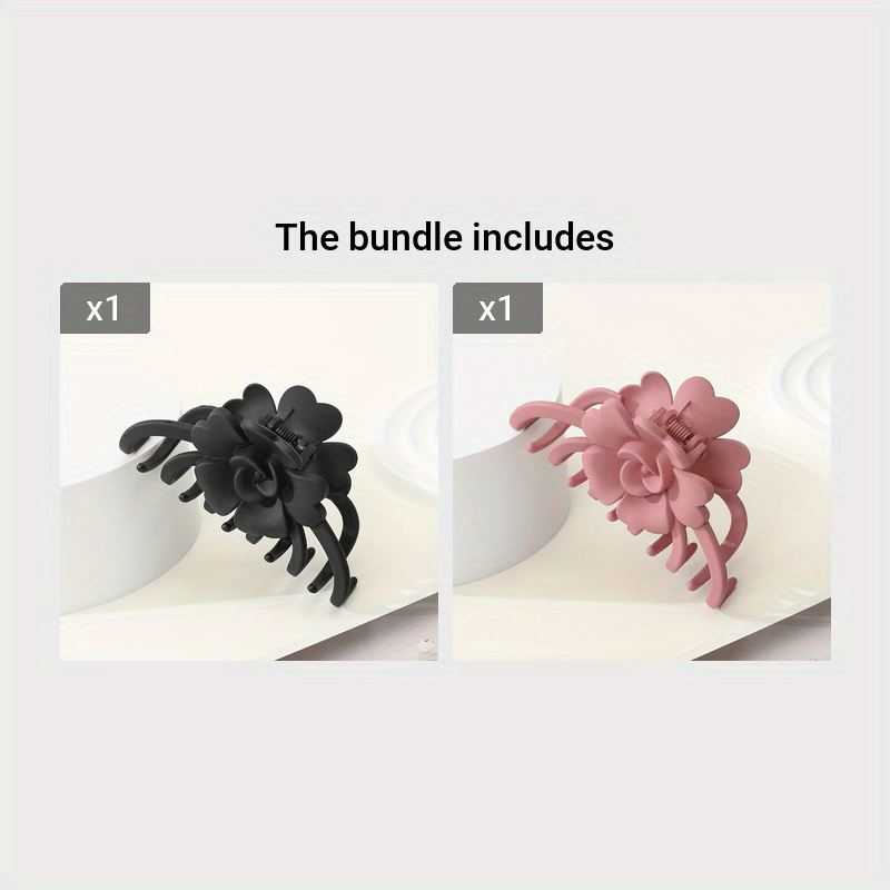 Matte Flower Hair Clip - Large Non-Slip Floral Barrette, Solid Color (1pc)