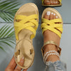 Women's Crisscross Strap Flat Sandals – Lightweight Open Toe Ankle Strap Summer Shoes