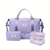 Women's 3-Piece Travel Luggage Set – Large Capacity Tote & Carry-On with Shoe Compartment, Multiple Pockets for Gym, Sports & Short Trips