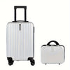 2-Piece Hardshell Luggage Set – 20-Inch (51 cm) Carry-On & 14-Inch (36 cm) Makeup Case, Spinner Wheels, TSA Combination Lock – Rose Gold / Silver / Deep Blue