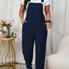 Women's Plus Size Strapless Jumpsuit with Adjustable Straps – Elegant Non-Stretch Solid Pantsuit for Summer, Casual & Formal