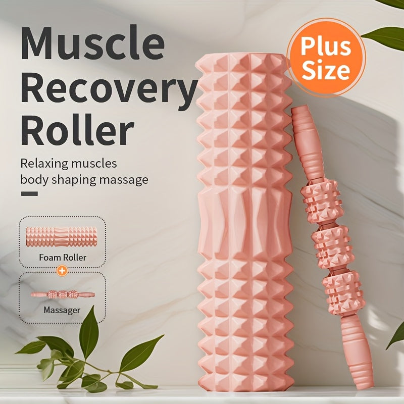 Foam Roller & Massage Stick Set (2-Piece) — Post-Workout Muscle Recovery Roller for Body Shaping