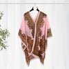 Women's Turquoise Jacquard Scarf Shawl – Large Square Lightweight Breathable Beach Cover-Up & Multiway Long Wrap Poncho