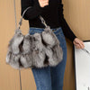Women's Luxury Mink Cloud Bag – Plush Fur Crossbody & Handheld Shoulder Handbag with Zipper, Soft Lining, White/Grey/Black