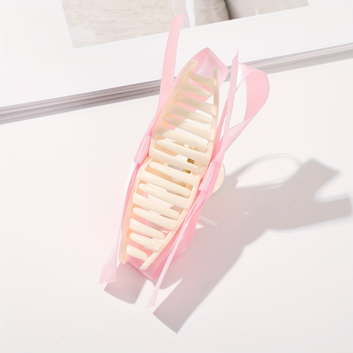 Large Black Bow Hair Claw Clip for Women, Elegant Minimalist Hair Accessory for Ponytails Buns Braids, Secure Hold