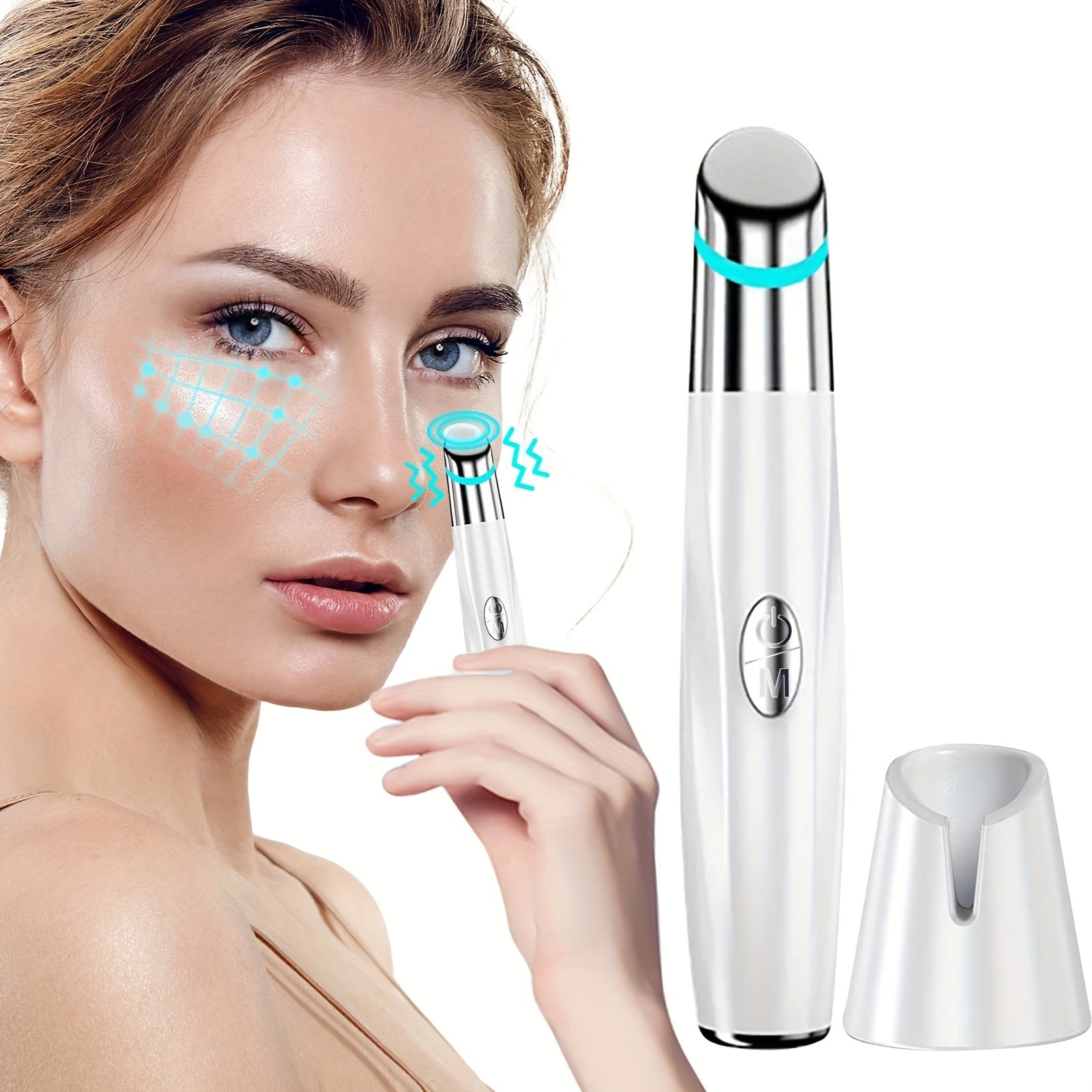 Rechargeable Vibration Eye Massager Pen - Portable Eye & Facial Massage Stick