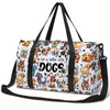 Cute Dog Print Duffel Bag for Women - Polyester Gym & Travel Tote, Machine Washable, Adjustable Shoulder Strap