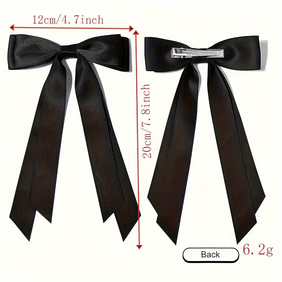 4-Pack Double-Layer Ribbon Bow Hair Clips for Women - Elegant Ballet-Inspired Hair Accessories