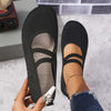 Women's Spring Retro Slip-On Mesh Loafers, Breathable Mom Shoes with Soft Anti-Slip Sole