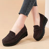 Comfortable Women's Slip-On Platform Loafers – All-Day Support, Thick Sole Round Toe Faux Leather Casual Shoes, Black