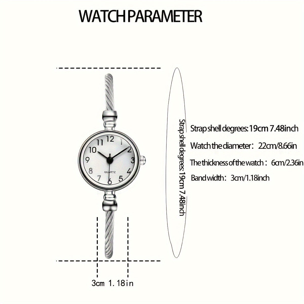 Women's Mechanical Watch – Minimalist Retro Black Dial with White Hands, Nylon Strap & Clear Bezel, Bracelet Included