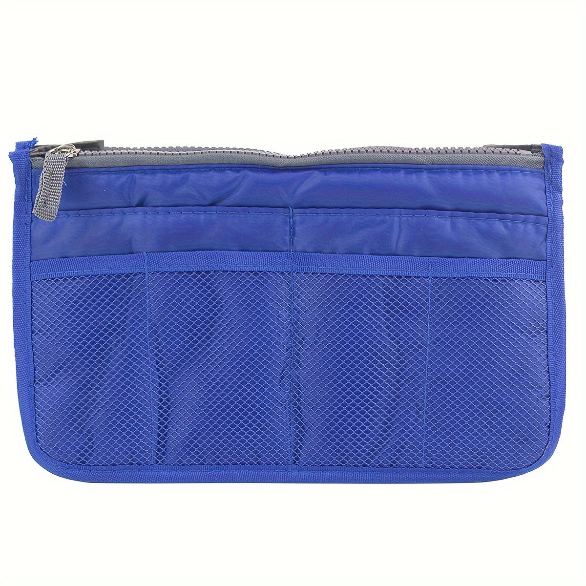 Foldable Double-Layer Makeup Bag & Travel Organizer - Large Capacity Zippered Toiletry Pouch