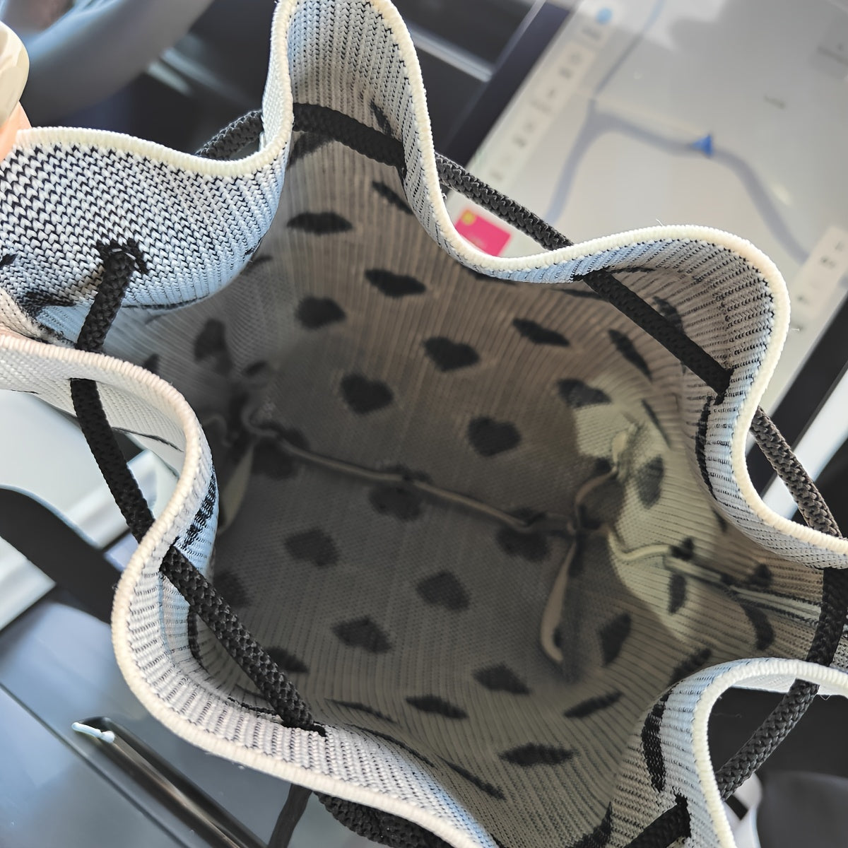 Heart Pattern Drawstring Bucket Bag for Women - Classic All-Match Handbag
