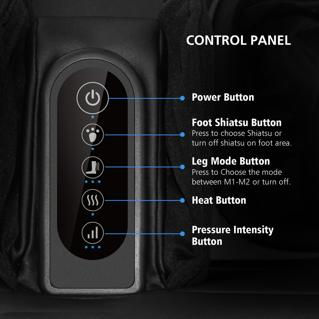 COMFIER Dual Foot & Calf Massager Ottoman – Shiatsu Kneading, Heat, Vibration & Compression, Washable Covers, Fits Up to Men's 13