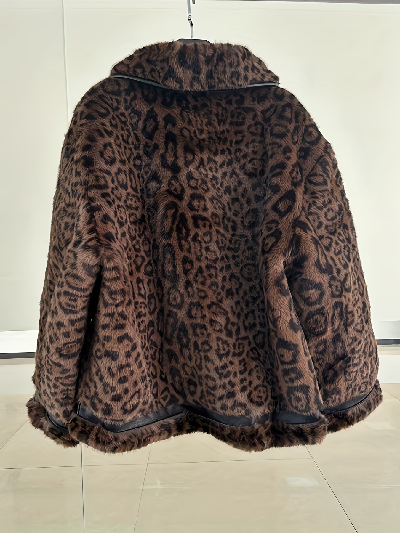 AFTF BASIC Women's Long Faux Mink Fur Jacket, Asymmetrical Hem Motorcycle Coat with Turnover Collar and Faux Fur Lining