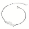 Stainless Steel Elephant Family Bracelet for Women - Adjustable Chain Mother's Day Gift