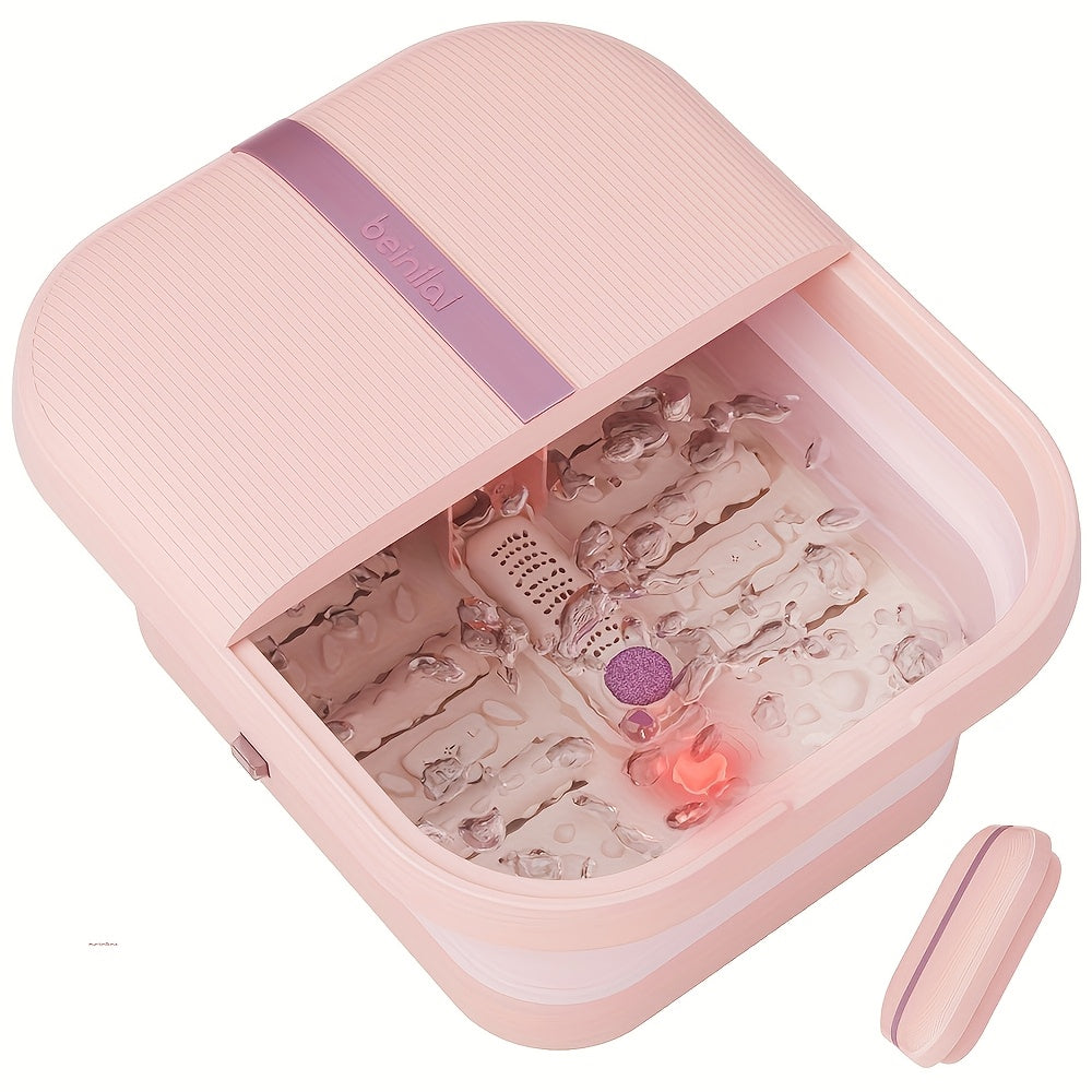 Collapsible Foot Spa & Massager with Heater, Temperature Control, Bubbles, 6 Massage Rollers, Vibration & Red Light — Foot Bath Soak, Ideal Mother's Day Gift