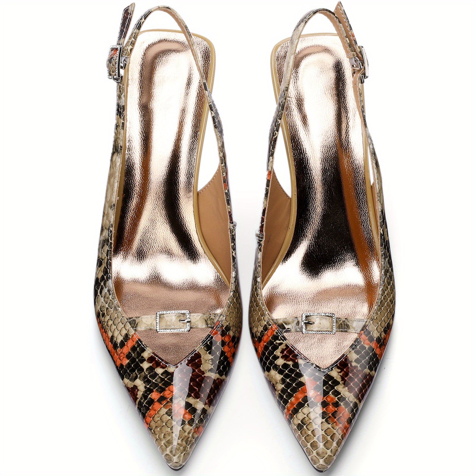 Snake Print Women's Strappy Stiletto Sandals - Pointed Toe Dress Heels, 3 in (7.6 cm)