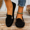 Women's Metal-Trim Loafers - Casual Slip-On Flat Shoes, Lightweight Comfortable