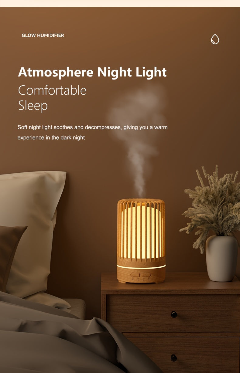 Ultrasonic 150ml (5.07 oz) Aroma Diffuser Humidifier — USB Mini Essential Oil Diffuser with 7-Color LED, Quiet Timer, Birdcage Design for Bedroom & Office