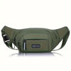 15.75-inch (40 cm) Zippered Waist Bag – Adjustable Strap Lightweight Oxford Fanny Pack for Hiking, Travel & Sports