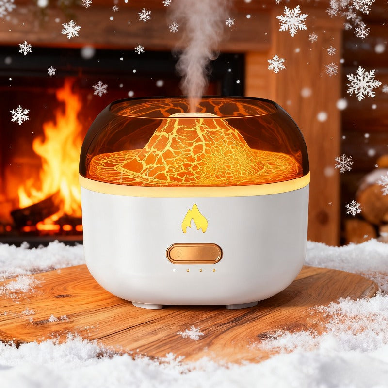 7-Color USB Volcano Aromatherapy Diffuser Humidifier with Ambient Nightlight for Home, Office & Car