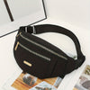 Women's Gray Nylon Fanny Pack - Adjustable Waist Bag with Multiple Zippered Compartments for Running, Travel & Daily Use
