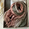 Pastel Pink & Mint Green Japanese Korean Scarf - Lightweight Drapey Head Wrap & Neck Scarf for Women, Minimalist Spring-Summer Accessory