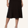 Plus Size Knee-Length Flared Swing Skirt, Solid Color for Spring & Summer