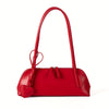 Heart Charm Large Capacity Baguette Shoulder Bag - PU Handbag for Women