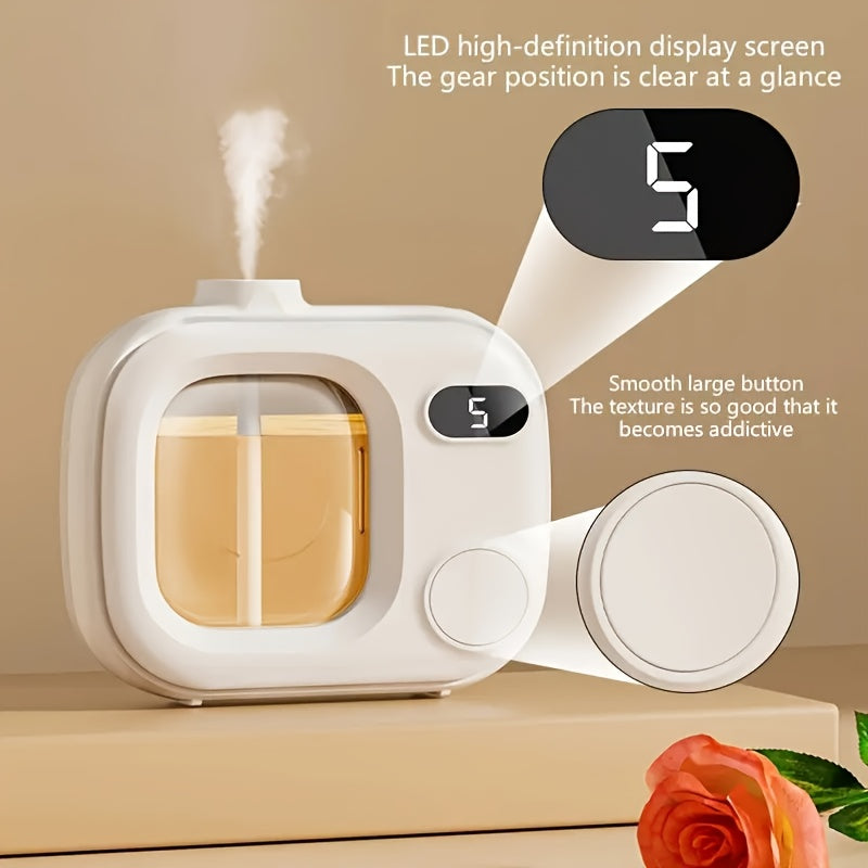 Portable Rechargeable Aroma Diffuser — One-Button, 5-Speed Adjustable Timer, USB Charging, Empty Bottle for Essential Oils & Perfume