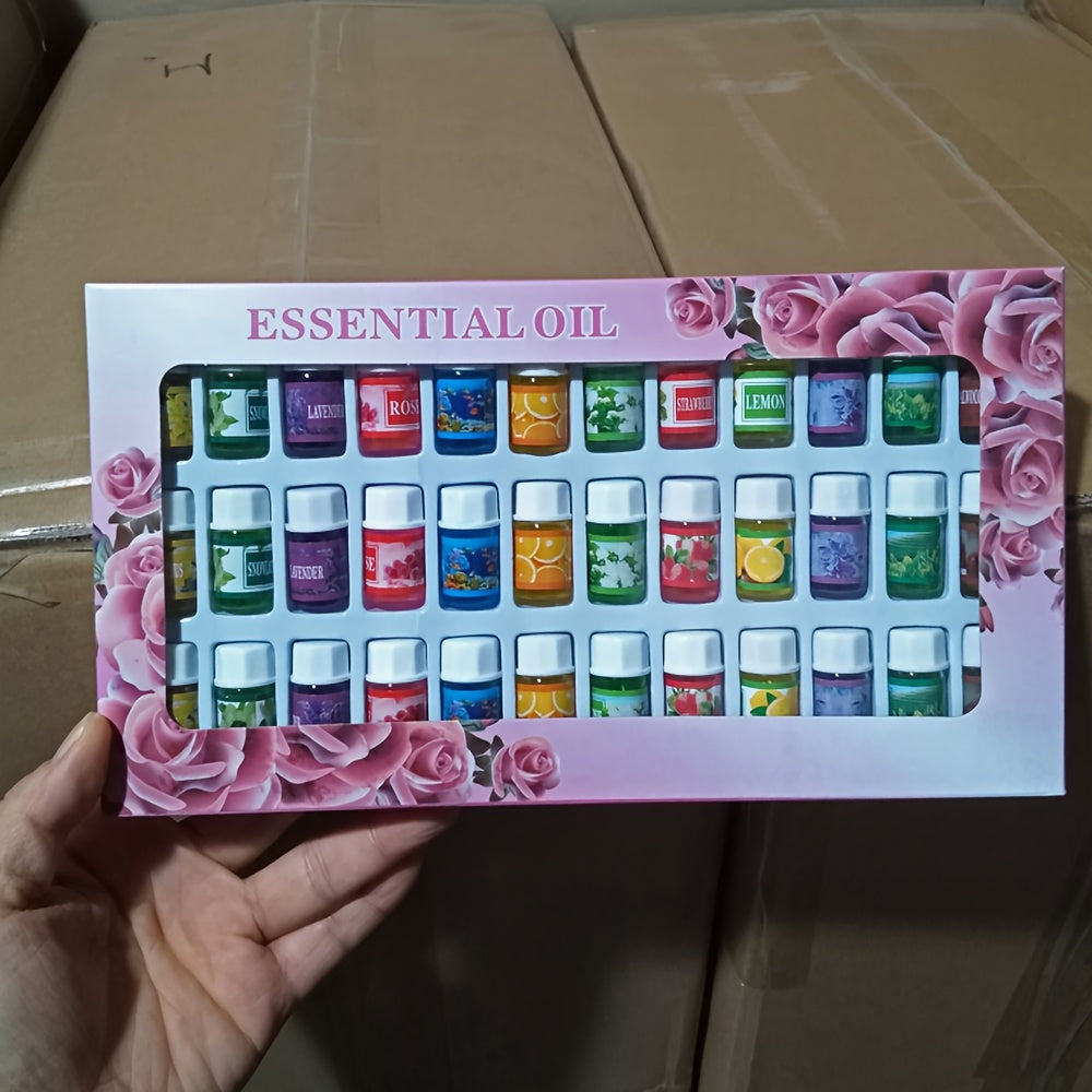 36-Pack Water-Soluble Essential Oils, 12 Scents (3ml Each) – Aromatherapy Diffuser & Perfume Making Set for Home Fragrance and Odor Removal