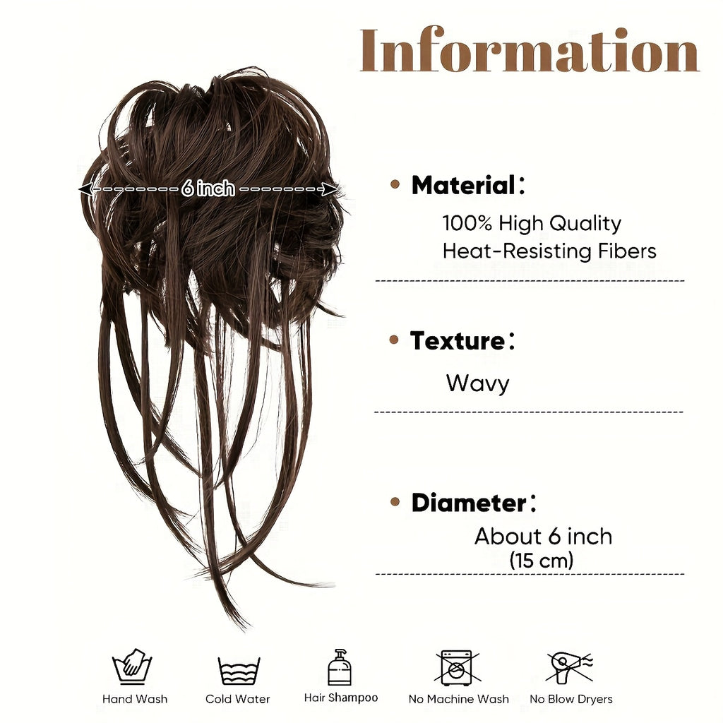 Curly Ponytail Hair Extension with Straight Tail - Messy Bun Hairpiece, Heat-Resistant High-Temperature Fiber Updo for Women