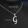 Silvery Alphabet Pendant Necklace (A-D) with Sparkling Stones - Stainless Steel Initial Necklace, Personalized Gift