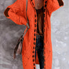 Plus Size Hooded Cardigan Sweater for Women, Stretch Knit with Faux Button Front, Raglan Sleeves & Crochet Detail, Fall/Winter
