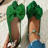 Women's Black Bow Pointed Toe Flats, Comfortable Lining, TPR Sole, Elegant Everyday Shoes