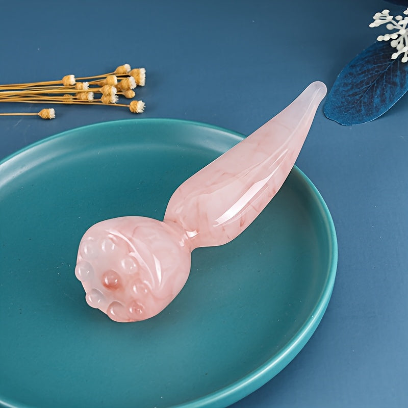 Lily-Shaped Resin Facial & Body Massage Tool — Ergonomic Handheld Eye Massager & Reflexology Tool