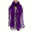 Bohemian Ruffle Edge Scarf — Long Lightweight Breathable Shawl with Glitter Accents, Sun Protection Wrap for Women