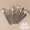 Champagne Gold Professional Makeup Brush Set with Travel Case — Foundation, Blush & Eyeshadow Blending Brushes | Gift Set for Women