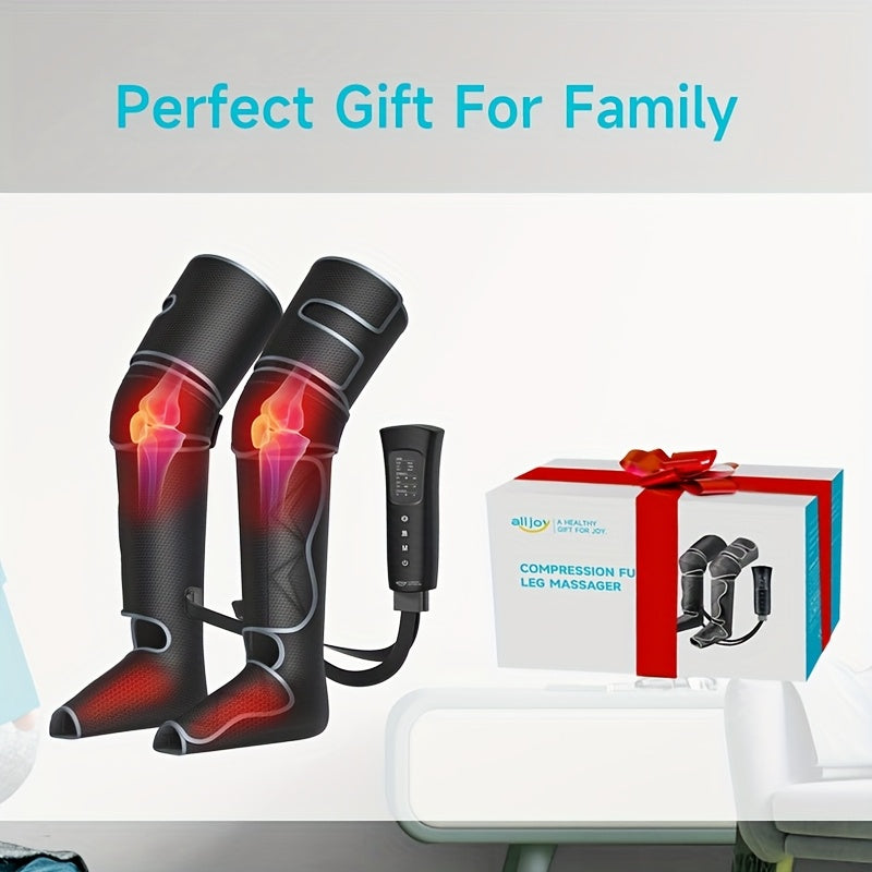 ALLJOY Full Leg Heat Massager — Foot, Calf & Thigh Compression, 6 Modes, 3 Intensities, 2 Heat Levels — Gift for Mom & Dad