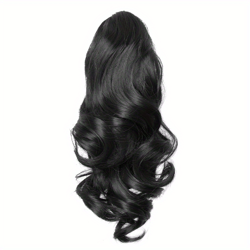 Clip-In Curly Ponytail Hair Extension – 11.8 in (30 cm) Loose Wave Claw Clip, Synthetic High-Temp Fiber for Women