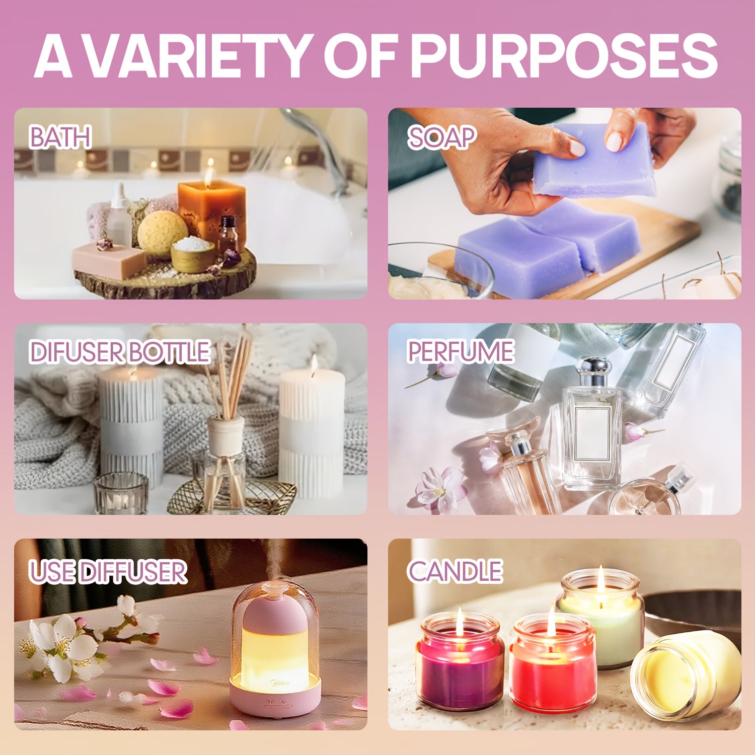 6pc & 18pc Aromatherapy Essential Oil Set - Variety Fragrance Oils for Diffusers, Humidifiers, Candles & Soap Making (Portable Mini Bottles)